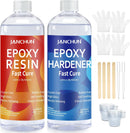 JANCHUN Epoxy Resin Kit 16oz, Bubble Free Crystal Clear Resin — 1