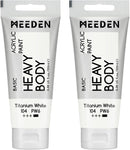MEEDEN Titanium White Acrylic Paint: 100ml/3.38oz, 2 Pack | 2 Tubes — 1