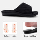 Litfun Orthopedic Slippers for Women Arch Support House Shoes - Black — 5