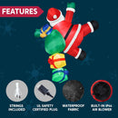 Joiedomi 6 FT Tall Christmas Inflatable Climbing Santa with Gift Bags, Blow Up Xmas Hanging Santa Outdoor Decorations with Build-in LEDs for Xmas Party Decor Yard Outside Garden Holiday Decorations — 5