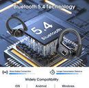 Wireless Earbuds 75H Bluetooth 5.4 Sport Headphones with Earhooks, Black photo 5