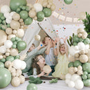 CROSSFINGERS Sage Green White Balloon Garland Arch Kit,145pcs Green Sand White Balloons Different Sizes for Birthday Baby Shower Gender Reveal Bridal Weddings Party Decoration — 7