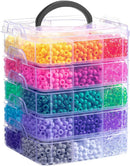 Simetufy 6000Pcs Pony Beads Bulk 30 Colors Rave Kandi Bracelet Making Kit — 1