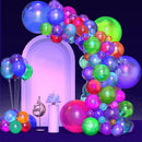 GYIPFIPA 120 Pack UV Neon Balloons Assorted Color 12 Inches Rainbow Latex Balloons 7 Color Balloon glow in the dark, for Birthday Baby Shower Wedding Party Decorations | Colourful--120pieces — 1