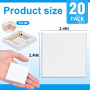 ESRICH Mini Stretched Canvas 20Pack 2.4x2.4inch, 2/5''Profile Art Primed Canvases for Painting, Cotton Small Professional Stretched Canvas for Kids and Art Supplies. | 20 Packs Stretched Canvas - 2.4*2.4in — 2
