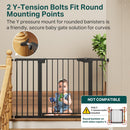 Cumbor 30-48 in Baby Gate for Stairs, Auto Close Dog Gate Indoor, Black — 5