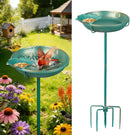 Mellbree Bird Bath for Outside 10", Metal Freestanding 10" Dia 39" H Lake Blue…