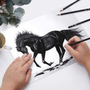MARKART Professional Charcoal Pencils Drawing Set, 10 Pcs Soft Medium Hard | Black — 5