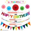 Rainbow 3D Happy Birthday Banner, Pre-Strung Felt Party Decorations — 2