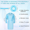 Xuhal 50 Set Disposable Isolation Gown and Bouffant Cap Set, Blue — 2