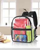 Paxiland Clear Backpack Stadium Approved, 12x10.5x6 Inches Clear School Bag | Black-standard — 7