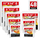 ESRICH 48 Pack Canvas Boards for Painting, Paint Canvas for Adults & Kids | 48 Pack(4x4 4x6 5x6 6x6 8x10 10x10 9x12 11x14) — 1