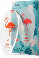 Glass Foot File Callus Remover for Feet, Flamingo Gifts for Women, Feet Scrubber Dead Skin Remover, Professional Pedicure Tools at Home, Heel Scraper for Cracked Heels Heavy Duty - Classic-flamingo — 1