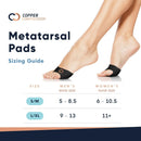 Copper Compression Metatarsal Pads for Women & Men - Orthopedic Ball of Foot Pain Relief Braces - Gel Cushions for Calluses, Bunions, Corns, Morton Neuromas - Fits Heels, Dress Shoes - L-XL 2