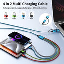 4 in 2 Multi Charging Cable, USBA/C Universal Charging Cords 2 Pack 5FT 2