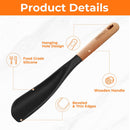 2-Pack Silicone Cooking Spoons with Wood Handle & S-Hooks - Heat Resistant 446°F Spoonula for Nonstick Cookware -… — 3