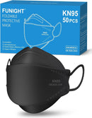 Funight KN95 Face Masks 50 Pack for Adults, Breathable and Comfortable KN95 Mask with Elastic Ear Loop, Filter Efficiency≥95%, Black — 1