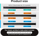Architectural Scale Ruler, Imperial Measurements 12'' | Black-A — 2