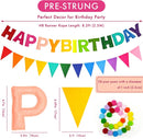 CANREVEL 3 PCS Pre-Strung 3D Happy Birthday Banner Decorations, Rainbow | Multi Color — 2