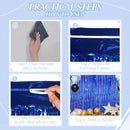 DECOCKRAT 2 Pack Foil Fringe Backdrop - Royal Blue Shiny Tinsel Curtains for Party Decoration/Photo Booth Props - 3.3x6.6 FT Metallic Foil Backdrop for Birthday, Wedding, Graduation, Christmas. — 2