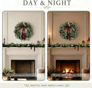 WANNA-CUL 24In Christmas Wreath for Front Door with 3M 30 LED Timer Lights — 5