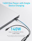 Anker 2-in-1 USB C to USB C Cable, 140W Max (1-Pack, 4 ft, Black) 3
