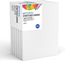 GOTIDEAL Stretched Canvas, 12x16 Inch Set of 6, Primed White - 100% Cotton Artist Canvas Boards for Painting, Acrylic Pouring, Oil Paint Dry & Wet Art Media | 12"x16" — 1