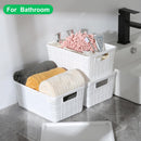6 Pack Plastic Storage Baskets with Lid,White Stackable Bins — 6