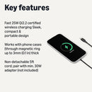 Basics 25W Qi2.2 Certified Wireless Charging Pad, MagSafe Compatible for iPhone 17/16/15/14/13/12, Magnetic Compatible for Android, Google Smartphones, Black (Adapter Not Included) photo 2