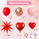 KARLURE Pink Red Rose Gold Balloon Arch Kit Garland with Red Heart Balloons | Red Pink Rose Gold — 2