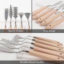CONDA Palette Knife Set -10Pcs Stainless Steel Spatula Pallet Knife Painting Tools Metal Knives Wood Handle with Different Shapes and Sizes | 10 Piece Wood Color — 2