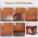 Voircoloria Baby Boxes with Letters for Baby Shower, 4pcs Grain Wood Balloon Boxes for Gender Reveal Birthday Wedding Teddy Bear Baby Shower Decorations (Wood) — 7
