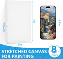 ESRICH Canvas for Painting 5x7, 8 Pack Stretched Small Canvases for Painting 2/5" Profile Primed Acid Free Painting Canvas for Kids for Oil Paint, Watercolor, Acrylic Paint, Gouache, Tempera. — 2
