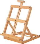MEEDEN Heavy-Duty Tabletop Studio H-Frame Wooden Easel- Solid Beech Wood Adjustable Artists Desktop Wood Easel Table for Artist, Beginners & Teens- Holds Canvas Art up to 23" High — 1