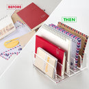 BEYGORM Acrylic Mail Holder, 5 Compartments Multifunction Desk Organizer — 2