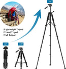 VICTIV 74” Camera Tripod, Tripod for Camera and Phone with Phone Holder photo 2