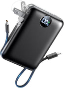 Portable Charger Power Bank 10000mAh, 45% Smaller Built-in Cables & AC Plug photo 1