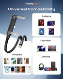 chubbycable 240W Braided USB C Cable with Foldable Stand, Black, 4.9FT 8