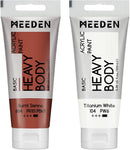 MEEDEN Acrylic Paint Burnt Sienna: 100ml/3.38oz x 2 with Titanium White | 2 Tubes — 1