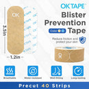OK TAPE Blister Prevention Tape, 40 Pcs, Moleskin for Blisters, Shoes | Beige — 2