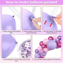 Amandir 153pcs Pink Purple Balloon Garland Arch Kit Different Sizes — 3