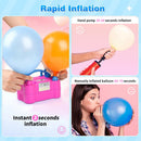 Electric Balloon Pump, Portable Electric Balloon Blower Machine Balloon Air Pump Dual Nozzle 110V 600W Balloon Inflator for Party Decorations | Rose red — 5