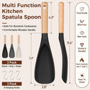 3 PACK Cooking Spoon Spatula for Nonstick Cookware, Heat Resistant Silicone — 6