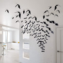 Coogam 60PCS Halloween Bats Decoration, 4 Different Sizes Realistic PVC Black 3D Scary Bat Sticker for Home Decor DIY Wall Decal Bathroom Indoor Hallowmas Party Supplies — 7