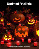 SHYMERY Flameless Votive Candles,Battery Operated LED Candle,24 Pack 200+Hour Flickering Electric Fake Candles in Red for Wedding,Table,Halloween,Festival Celebration,Christmas Decoration | Pack of 24 — 5