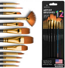 Professional Artist Paint Brush Set of 12 - Acrylic Painting Brushes Kit — 1