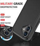 Diverbox for iPhone 16 Case [Shockproof] [Dropproof] [Tempered Glass Screen Protector + Camera Protectors] Heavy Duty Protection Phone Case Cover for Apple iPhone 16 (Black) — 3