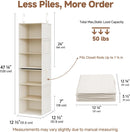 StorageWorks Hanging Closet Organizer, 6-Shelf with 2-in-1 Design, Ivory — 3