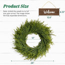 24 Inch Winter Wreath for Front Door: Real Touch Norfolk Pine Wreath with Welcome Wooden Sign - Christmas Large Artificial Green Wreath for Outdoor Indoor Wall Porch Windows Fireplace Decor — 5