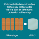BAND-AID Brand Pro Heal 5 Day Protect Hydrocolloid Bandages, Jumbo, 3 Ct | Extra Large — 5